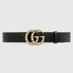 GUCCI BELT (LEATHER BELT WITH PEARL DOUBLE ) BRAND NEW